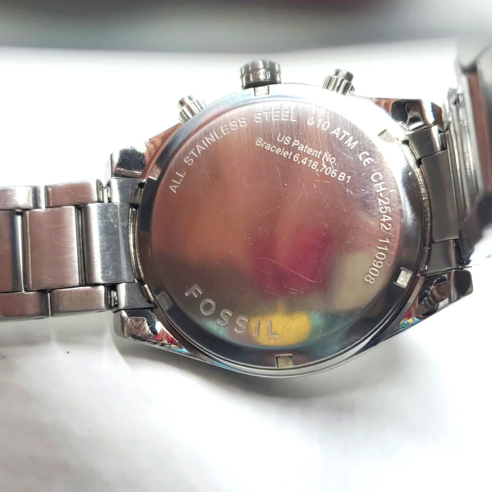 Fossil Watch CH2542 Silver Steel Wristband Multifunction Mop 10 ATM